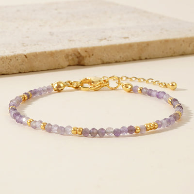 Olivenorma Mini-Facted Beads Natur-Edelstein Verstellbares Armband - image 3