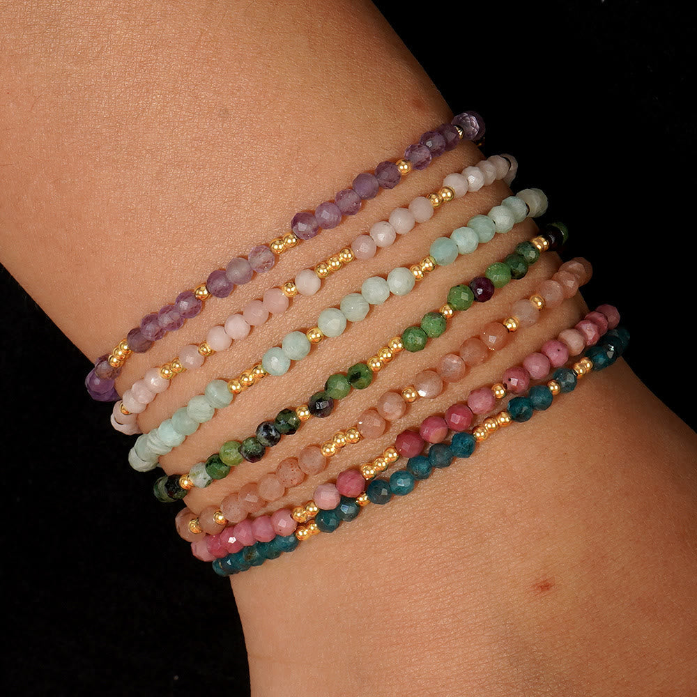 Olivenorma Mini-Facted Beads Natur-Edelstein Verstellbares Armband - image 26