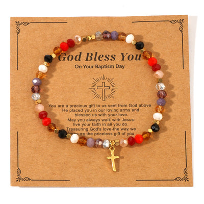 Olivenorma GOD BLESS YOU Mini-Stretcharmband mit Edelsteinperlen - Stil E - image 7