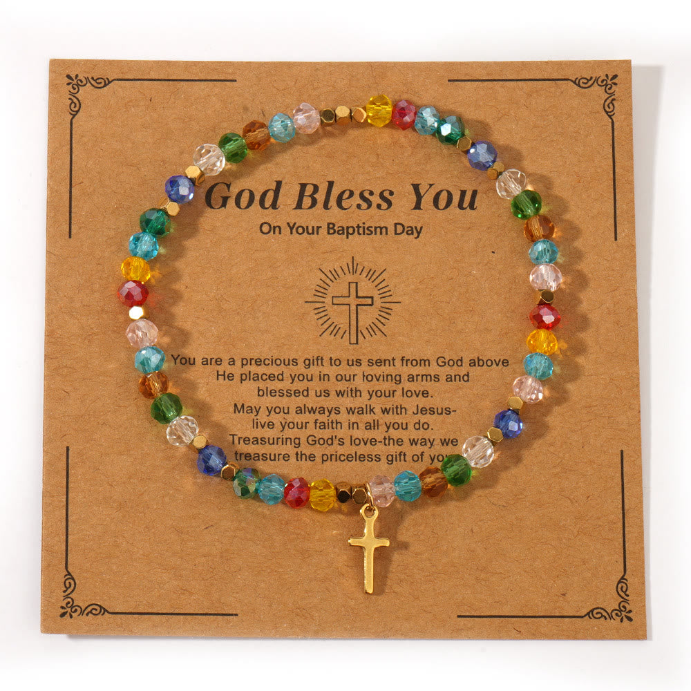 Olivenorma GOD BLESS YOU Mini-Stretcharmband mit Edelsteinperlen - Stil F - image 8