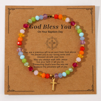 Olivenorma GOD BLESS YOU Mini-Stretcharmband mit Edelsteinperlen - Stil B - image 4