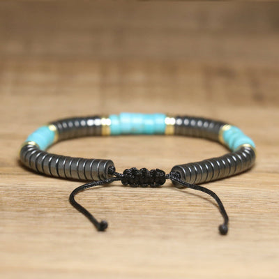 Olivenorma – Verstellbares, geflochtenes Perlenarmband mit Naturkristallen - image 14