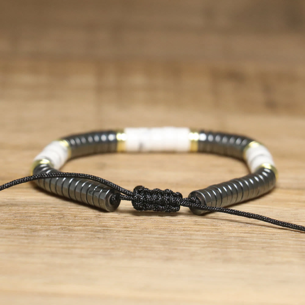 Olivenorma – Verstellbares, geflochtenes Perlenarmband mit Naturkristallen - image 18