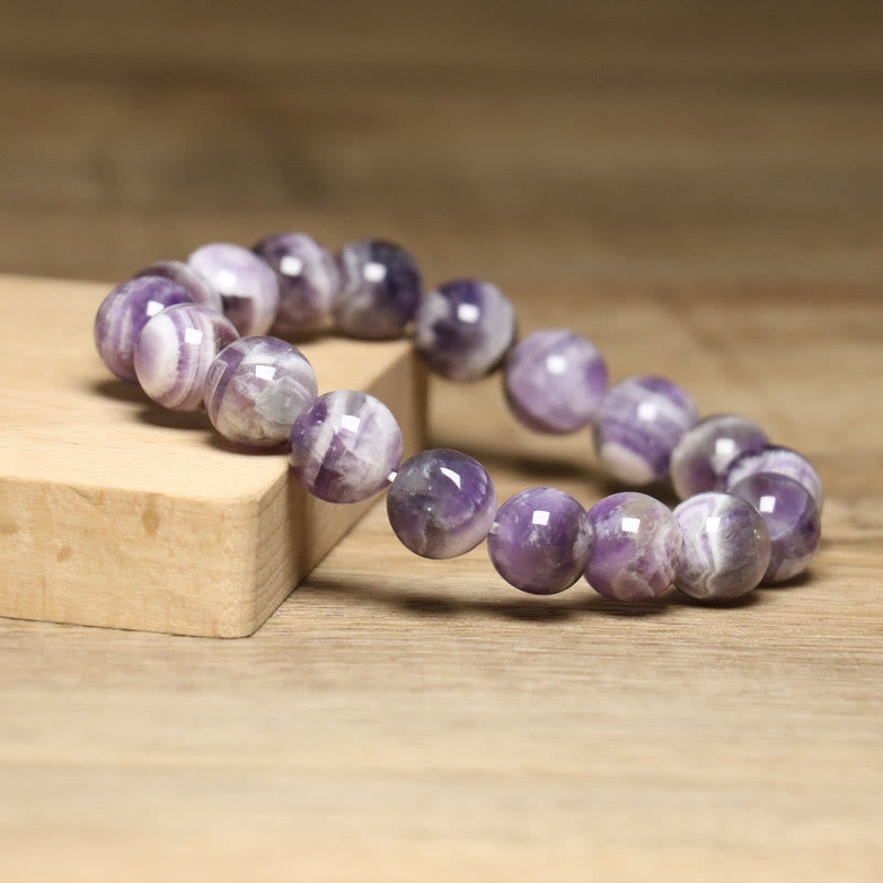 Olivenorma 10 mm Fantasy Amethyst verstellbares elastisches Armband - image 3