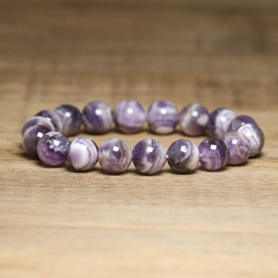 Olivenorma 10 mm Fantasy Amethyst verstellbares elastisches Armband - Amethyst - image 1