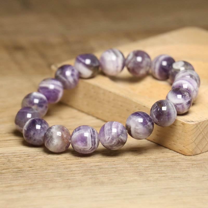 Olivenorma 10 mm Fantasy Amethyst verstellbares elastisches Armband - image 2