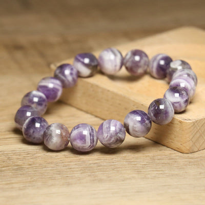 Olivenorma 10 mm Fantasy Amethyst verstellbares elastisches Armband - image 2