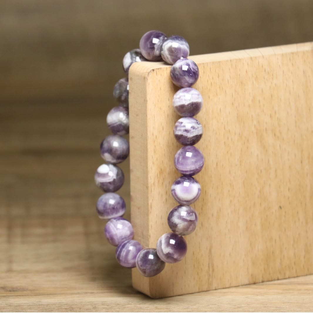 Olivenorma 10 mm Fantasy Amethyst verstellbares elastisches Armband - image 5