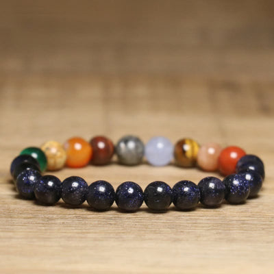 Olivenorma 8 mm buntes Perlenarmband aus natürlichen Edelsteinen - image 2