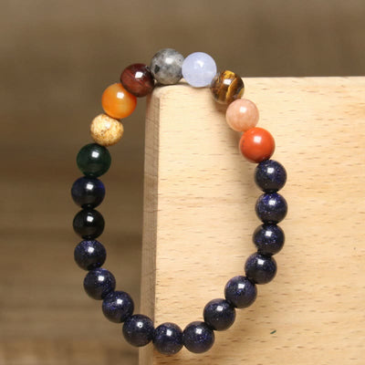 Olivenorma 8 mm buntes Perlenarmband aus natürlichen Edelsteinen - image 5