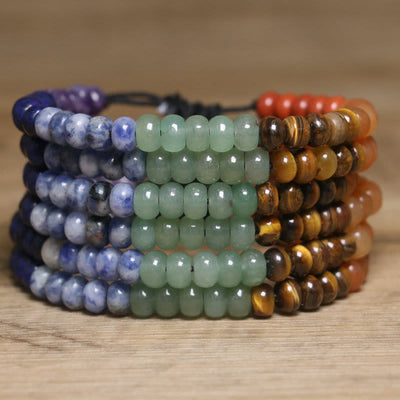 Olivenorma Verstellbares geflochtenes Armband mit natürlichem Kristall-Chakra-Stein - image 4