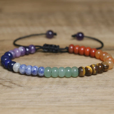 Olivenorma Verstellbares geflochtenes Armband mit natürlichem Kristall-Chakra-Stein - Chakra-Stein - image 1