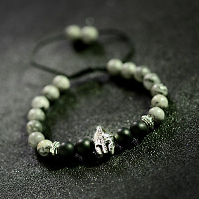 Olivenorma 8 mm verstellbares Edelsteinarmband mit Spartan-Kriegerhelm - image 17
