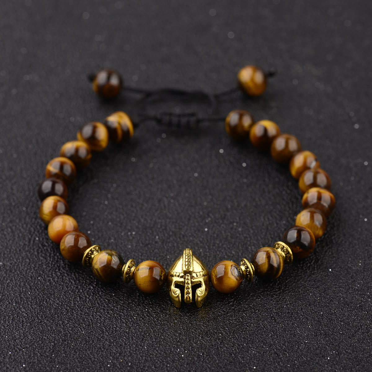 Olivenorma 8 mm verstellbares Edelsteinarmband mit Spartan-Kriegerhelm - image 9