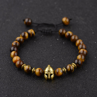 Olivenorma 8 mm verstellbares Edelsteinarmband mit Spartan-Kriegerhelm - image 9