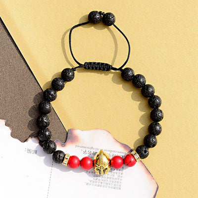 Olivenorma 8 mm verstellbares Edelsteinarmband mit Spartan-Kriegerhelm - image 2