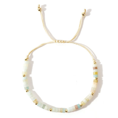 Olivenorma 3 mm Mini-Edelsteine, Naturkristall, verstellbares Perlenarmband - image 3