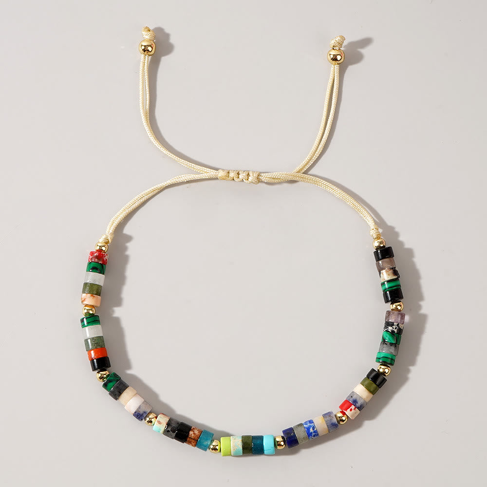 Olivenorma 3 mm Mini-Edelsteine, Naturkristall, verstellbares Perlenarmband - Verschiedene Edelsteine - image 12