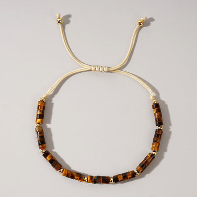 Olivenorma 3 mm Mini-Edelsteine, Naturkristall, verstellbares Perlenarmband - Tigerauge - image 8