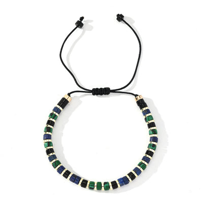 Olivenorma Mini-Perlenarmband mit Hämatit-Edelsteinen, trendiges Perlenarmband - Malachit+Obsidian+Lapislazuli+Hämatit - image 6