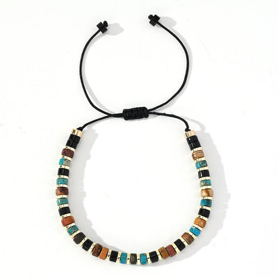 Olivenorma Mini-Perlenarmband mit Hämatit-Edelsteinen, trendiges Perlenarmband - Türkis+Obsidian+Bildjaspis - image 14