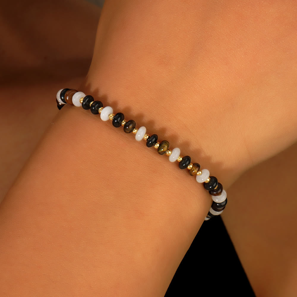 Olivenorma – Verstellbares Perlenarmband im Boho-Stil mit natürlichem Kristall - image 2