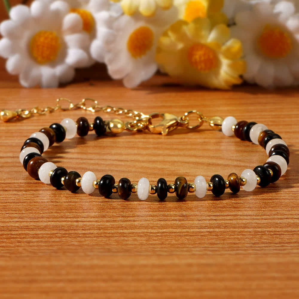 Olivenorma – Verstellbares Perlenarmband im Boho-Stil mit natürlichem Kristall - image 4