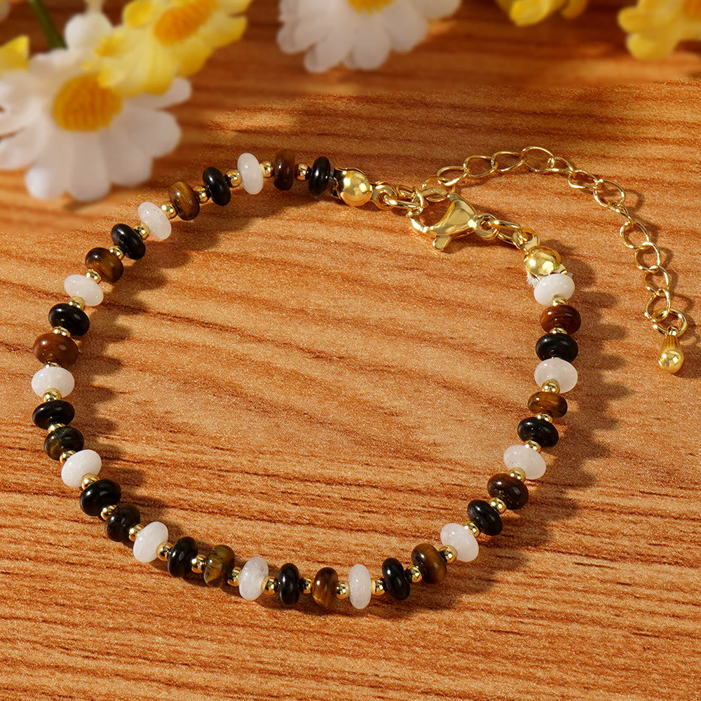 Olivenorma – Verstellbares Perlenarmband im Boho-Stil mit natürlichem Kristall - image 3
