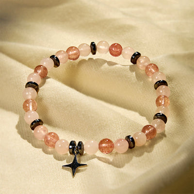 Olivenorma „Love Blooms“ Rosenquarz & Erdbeerquarz Armband