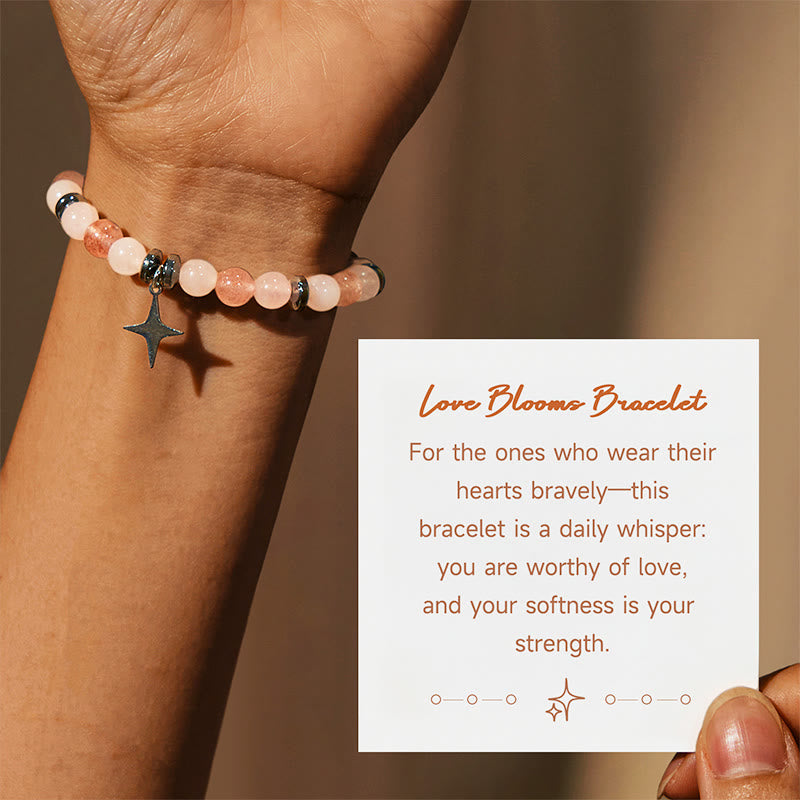 Olivenorma „Love Blooms“ Rosenquarz & Erdbeerquarz Armband
