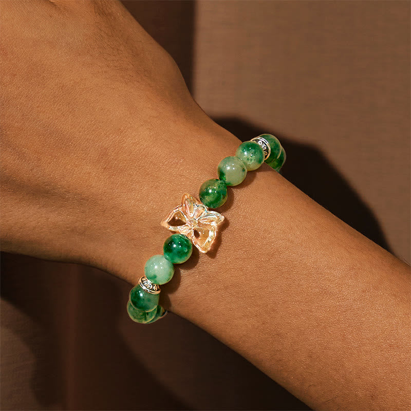 Olivenorma "Wachstum & Glück" Grünes Phantomquarz-Armband