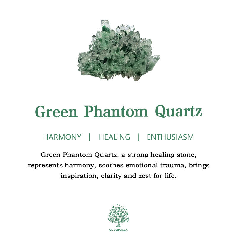 Olivenorma "Wachstum & Glück" Grünes Phantomquarz-Armband