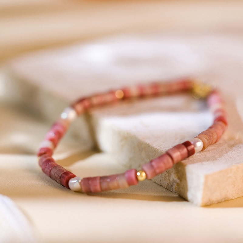 Olivenorma Armband mit Perlen aus natürlichem Rhodochrosit „Attract Love“ - image 2