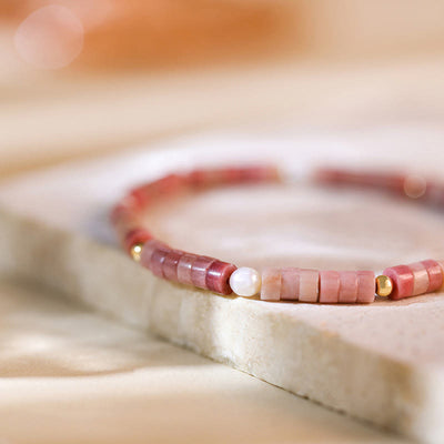 Olivenorma Armband mit Perlen aus natürlichem Rhodochrosit „Attract Love“ - image 5