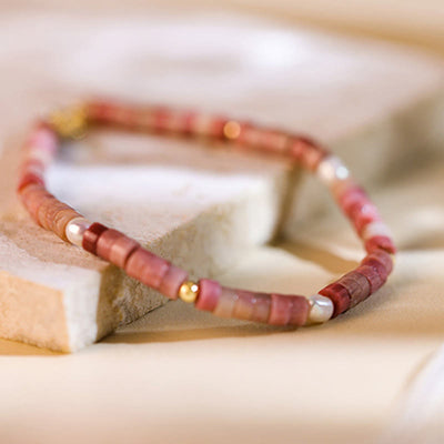 Olivenorma Armband mit Perlen aus natürlichem Rhodochrosit „Attract Love“ - image 4