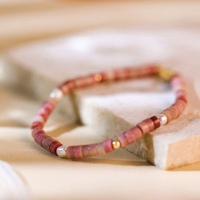 Olivenorma Armband mit Perlen aus natürlichem Rhodochrosit „Attract Love“ - image 2