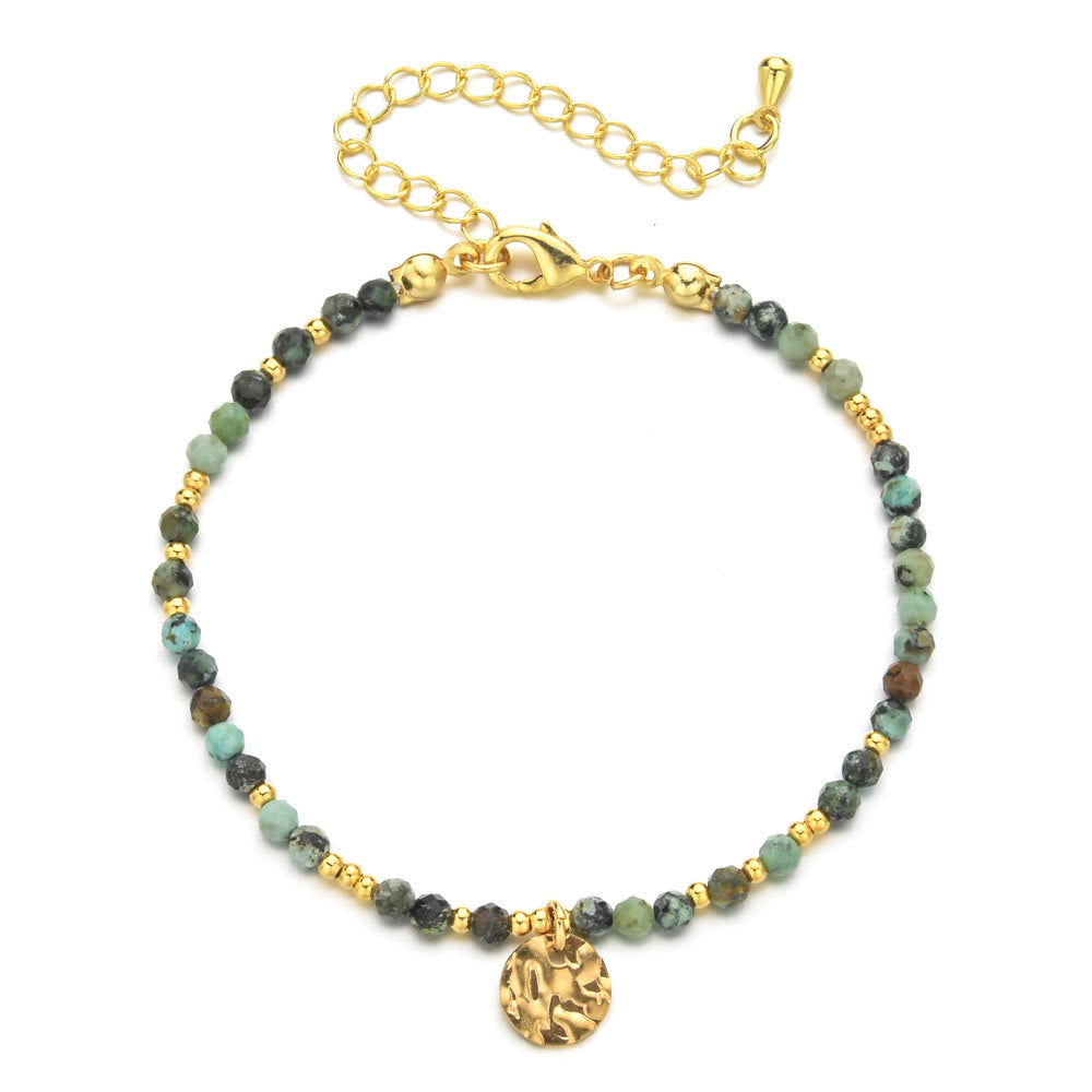 Olivenorma Fortune Biscuit Armband mit natürlichen Mini-Perlen und Edelsteinen, verstellbar - Afrikanischer Türkis - image 17