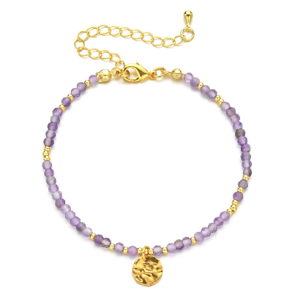 Olivenorma Fortune Biscuit Armband mit natürlichen Mini-Perlen und Edelsteinen, verstellbar - Amethyst - image 9