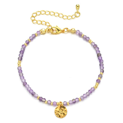 Olivenorma Fortune Biscuit Armband mit natürlichen Mini-Perlen und Edelsteinen, verstellbar - Amethyst - image 9