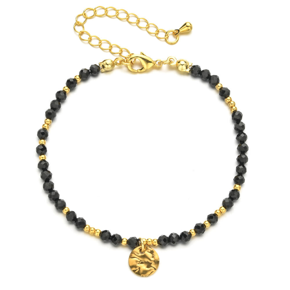 Olivenorma Fortune Biscuit Armband mit natürlichen Mini-Perlen und Edelsteinen, verstellbar - Obsidian - image 11