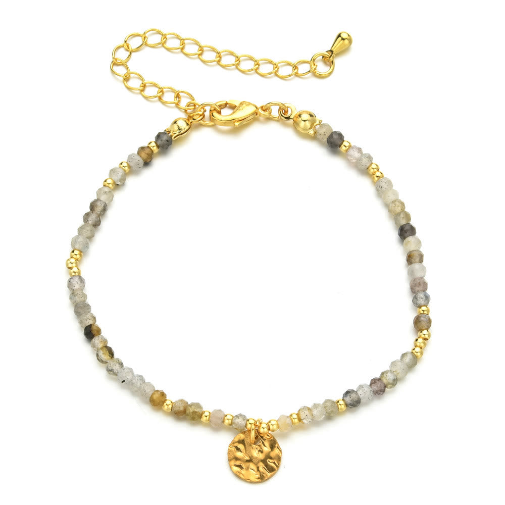 Olivenorma Fortune Biscuit Armband mit natürlichen Mini-Perlen und Edelsteinen, verstellbar - Labradorit - image 15