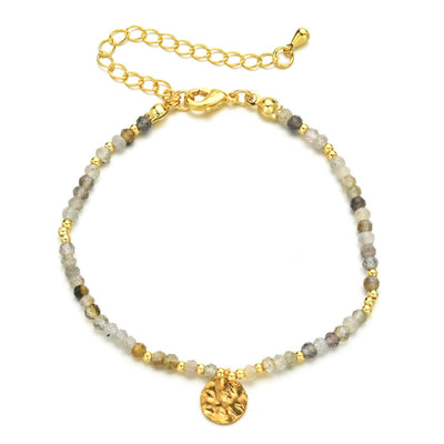Olivenorma Fortune Biscuit Armband mit natürlichen Mini-Perlen und Edelsteinen, verstellbar - Labradorit - image 15