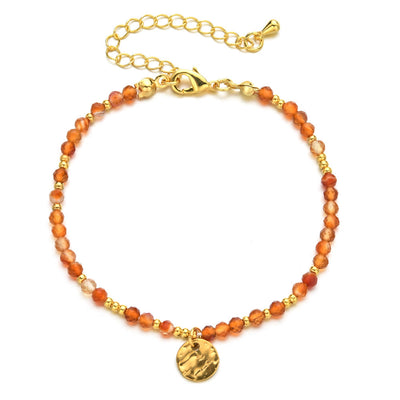 Olivenorma Fortune Biscuit Armband mit natürlichen Mini-Perlen und Edelsteinen, verstellbar - Sonnenstein - image 2