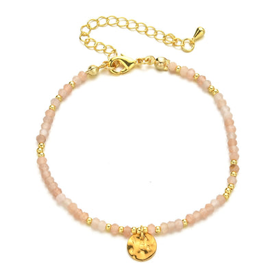 Olivenorma Fortune Biscuit Armband mit natürlichen Mini-Perlen und Edelsteinen, verstellbar - Rosenquarz - image 5