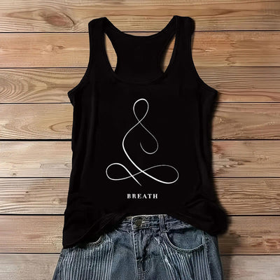 Olivenorma "CALM" & "BREATH" Yoga Tee Spirituelles Tank Top - ATEM - Schwarz - 3XL - image 15