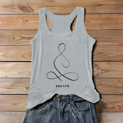 Olivenorma "CALM" & "BREATH" Yoga Tee Spirituelles Tank Top - ATEM - Grau - 3XL - image 17