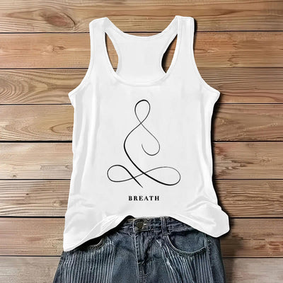 Olivenorma "CALM" & "BREATH" Yoga Tee Spirituelles Tank Top - ATEM - Weiß - 3XL - image 13