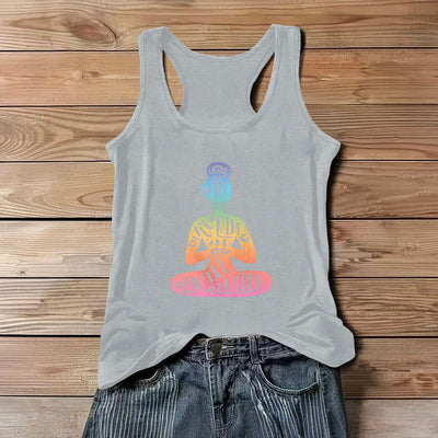 Olivenorma Chakra-Meditations-Tanktop „FREE YOUR MIND AND SMILE INSIDE“ - Grau - 3XL - image 10