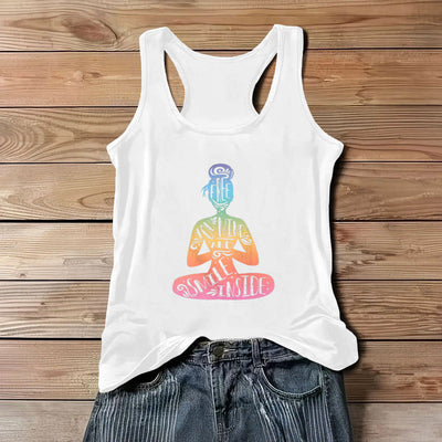 Olivenorma Chakra-Meditations-Tanktop „FREE YOUR MIND AND SMILE INSIDE“ - Weiß - 3XL - image 6