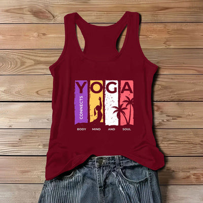 Olivenorma Damen-Tanktop mit Grafik „YOGA VERBINDET KÖRPER, GEIST UND SEELE“ - Rot - 3XL - image 5